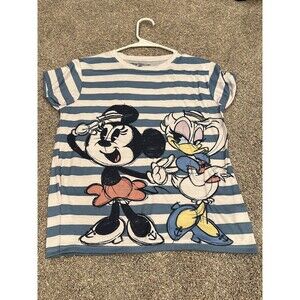 Girls Minnie Daisy Disney blue stripe shirt XL